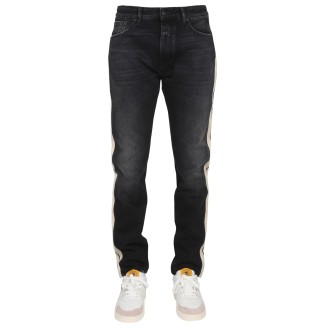 palm angels jeans with logo band