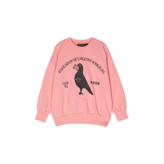 mini rodini pigeons chenille crewneck sweatshirt