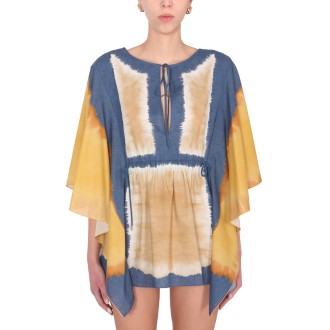 alberta ferretti tie dye print caftan