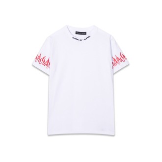 vision of super t-shirt with red spray flames