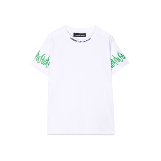 vision of super t-shirt with green spray flames