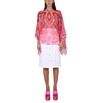 etro poncho with print
