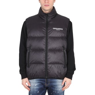 dsquared padded vest with logo