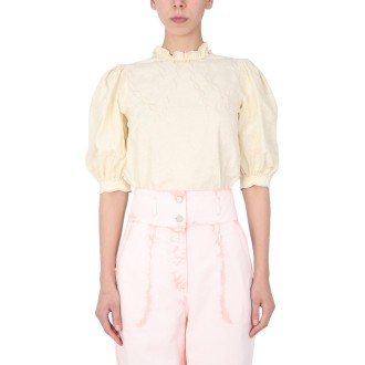 alberta ferretti top with puff sleeve