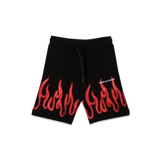vision of super black shorts kids with red spray flames