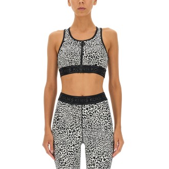 michael by michael kors crop top with logo band
