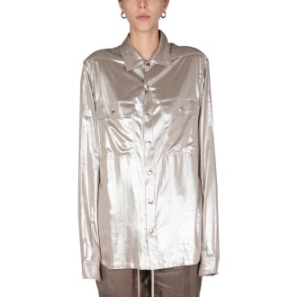 rick owens metallic effect shirt