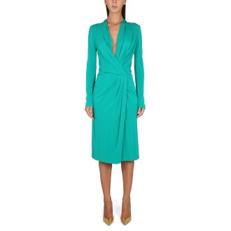 alberta ferretti v-neck dress