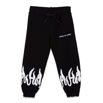 vision of super black pants kids with white spray flames