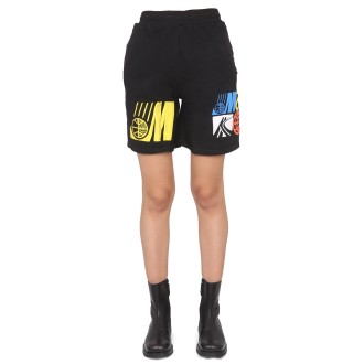 market bermuda with logo print