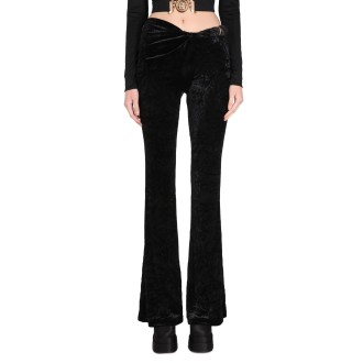 versace velvet flared pants