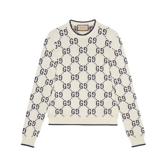 Gucci `Gg` Knit Crew-Neck Sweater