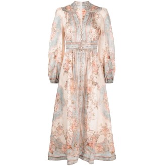 Zimmermann `August` Plunge Midi Dress