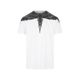 MARCELO BURLON T-Shirt Bianca Con Ali Nere