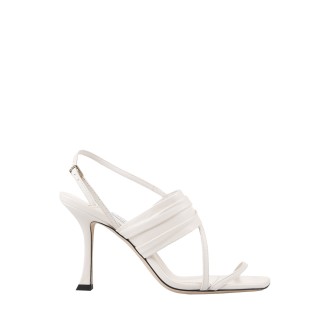 JIMMY CHOO Sandali Beziers 90 In Nappa Latte