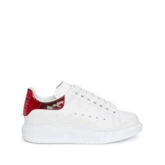 ALEXANDER MCQUEEN Sneakers Oversize Bianche Con Spoiler Rosso Scozzese