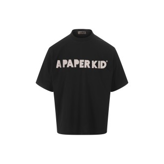 A PAPER KID T-Shirt Nera Con Logo