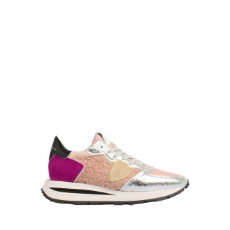 PHILIPPE MODEL Sneakers Tropez Haute Low - Pink, Silver And Fuchsia