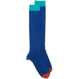 ALTEA calzini al polpaccio color block blu royal, arancione bruciato e turchese