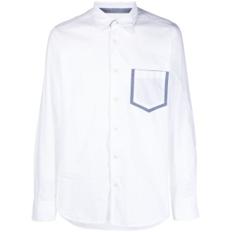 TINTORIA MATTEI Camicia con colletto classico in cotone bianco ottico