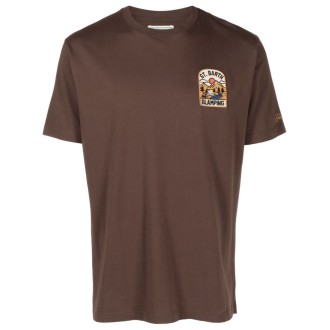 MC2 T-shirt marrone scuro in cotone e jersey con logo MC2
