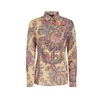 Camicia di Etro, da donna, colore multicolore. Realizzata in cotone stretch, decorata da una stampa con motivi Paisley. 