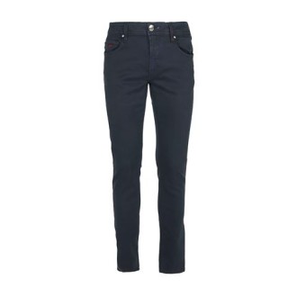 Jeans LEONARDO, di Tramarossa, da uomo, colore blu. Passanti per cintura alla vita. Chiusura con bottone e zip. Tasche. Vestibilità slim. 