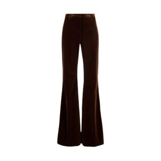 Pantaloni di Etro, da donna, colore marrone. Modello svasato sul fondo e realizzati in velluto di cotone. 