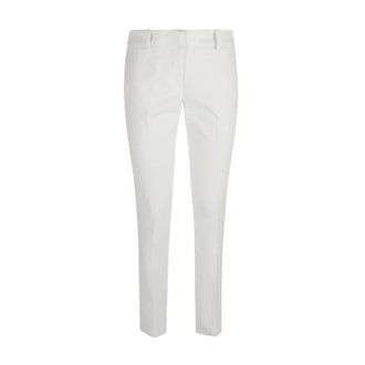Pantalone di Ermanno Firenze, da donna, colore bianco. Modello aderente, tinta unita. 