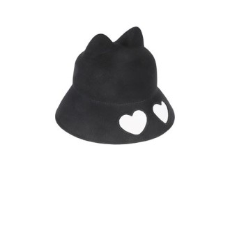 Cappello GATTO, di Vivetta, da donna, colore nero. Realizzato in feltro di lana  decorato con orecchie di gatto sulla parte superiore. 
