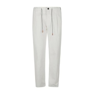 Pantalone di Eleventy, da uomo, colore bianco. Modello jogger con coulisse. 