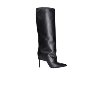 Stivale LOLAKNER, di Sergio Levantesi, da donna, colore nero. Con un design sofisticato, questi stivali si distinguono per il gambale rovesciato che copre il tacco. A punta. 