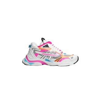 Sneakers di Ash, da donna, colore bianco e fucsia. Modello realizzato con materiali multicolor, pelle e microfibra. Caratterizzato da inserti e applicazioni di diversi colori, punta tonda e chiusura con lacci. Altezza 4 cm. 