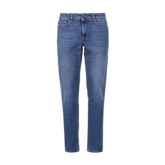 Jeans di FAY, da uomo, colore denim. Modello slim, effetto stone washed, caratterizzato da 5 tasche. Chisura con zip e bottone. Passanti per cintura. Vestibilità slim. 