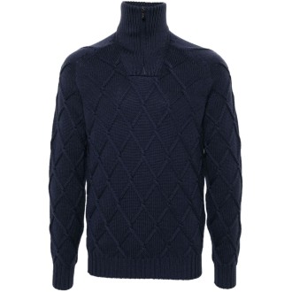 Drumohr Army-Neck Sweater With Half-Zip