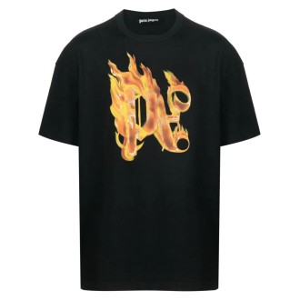 Palm Angels `Burning Monogram` T-Shirt