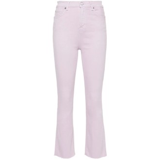 7 For All Mankind `Hw Slim Kick Colored Stretch With Raw Cut Lavender`