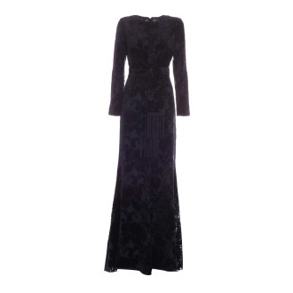 Max Mara - Velvet dévoré dress Blue