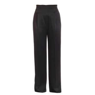 Max Mara - Silk satin trousers Black