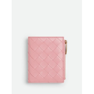 Bottega Veneta `Small Intrecciato Bi-Fold Zip Wallet`