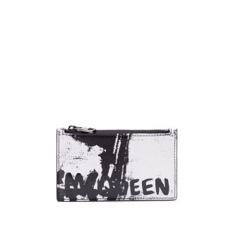 Alexander McQueen `Jacket Printed Iris` Zip Coin Card Holder