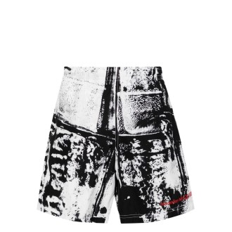 Alexander McQueen `Fold` Print Swim Shorts