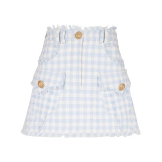Balmain 2 Pockets `Vichy` Mini Skirt