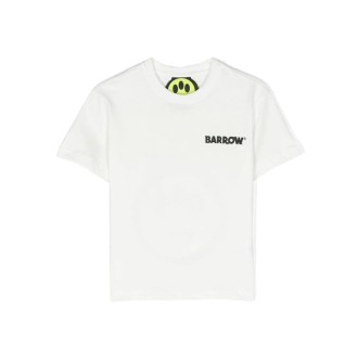 BARROW KIDS T-Shirt Bianca Con Logo Su Fronte e Retro