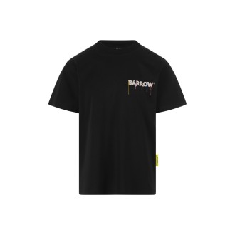 BARROW T-Shirt Nera Con Logo e Macchie Di Colore
