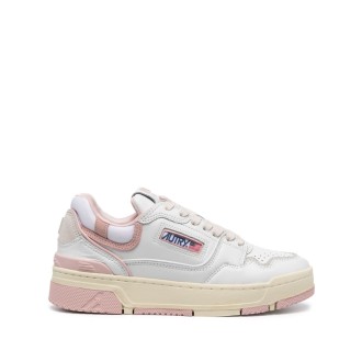 AUTRY sneakers in pelle di vitello laterale bianco sporco e rosa cipria
