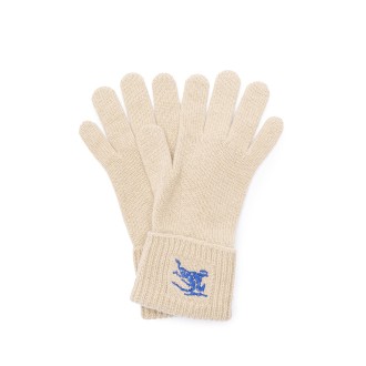Burberry `Ekd` Embroidered Knit Gloves