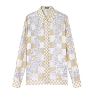 Versace `Silver Baroque` Print Formal Shirt