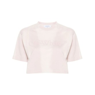 Off White `Laundry` Cropped T-Shirt