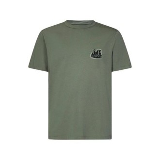 T-shirt di C.P Company, da uomo, colore verde. Modello girocollo e  maniche corte. Logo petto e sul retro stampa. 
